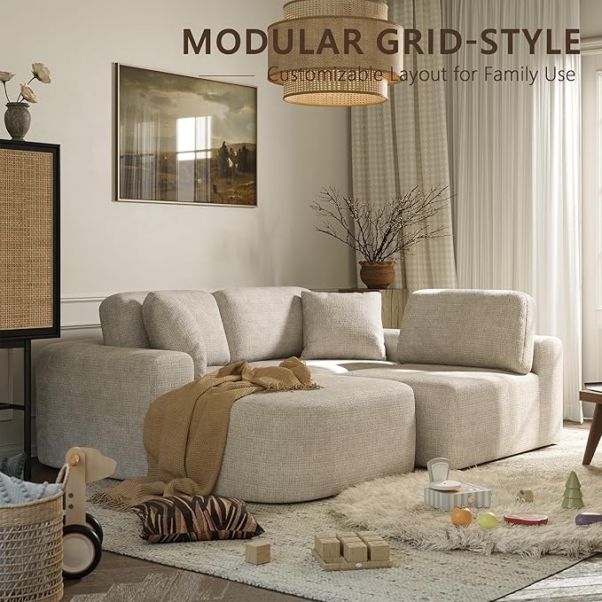 Modular Sectional Sofa Boucle L Shape