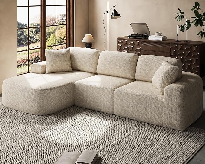 Modular Sectional Sofa Boucle L Shape